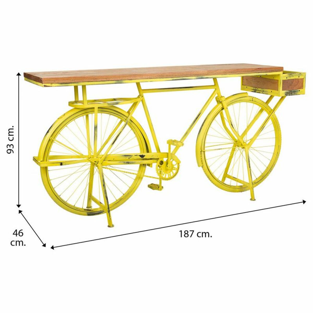 Recibidor Alexandra House Living Bike Amarillo 46 x 93 x 187 cm
