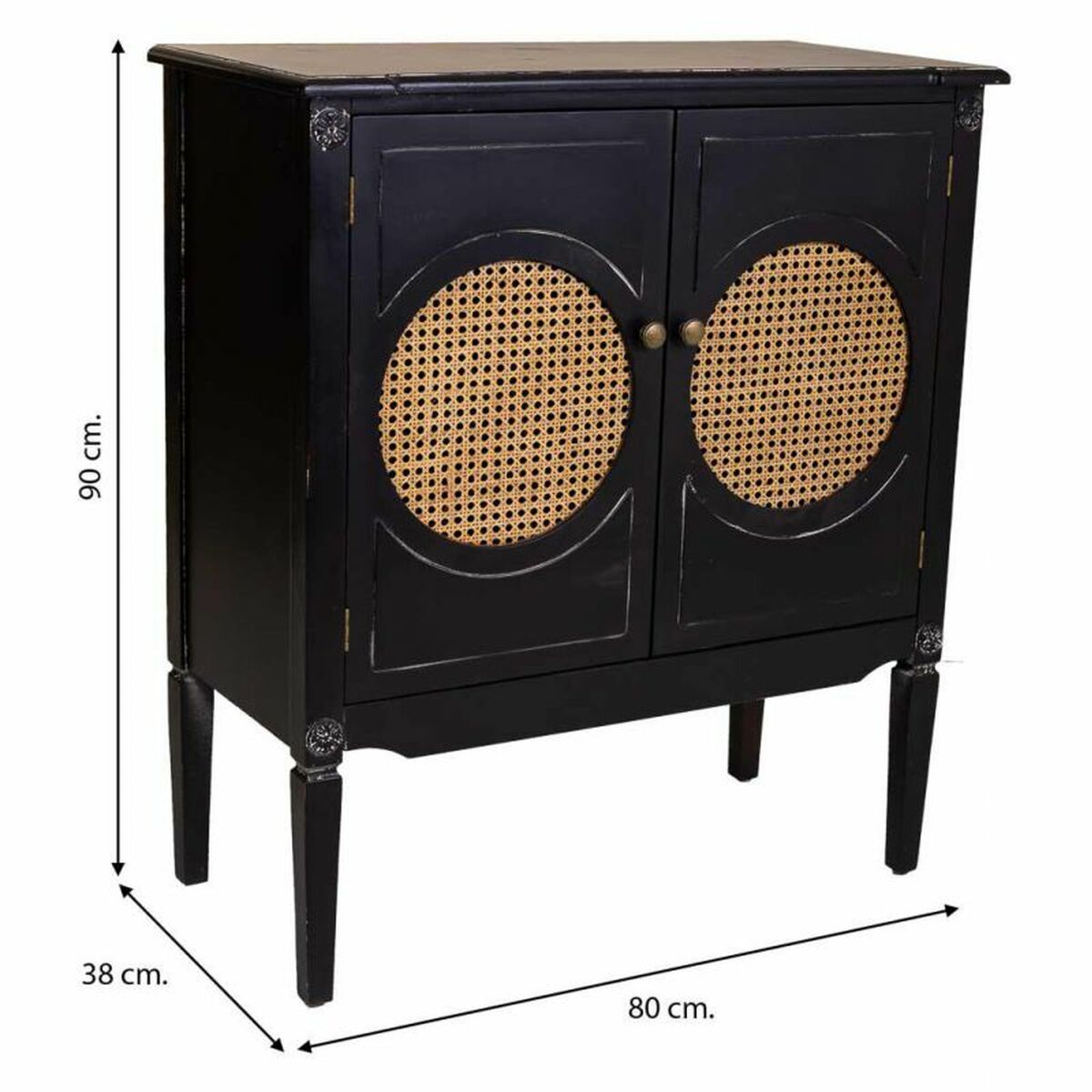 Recibidor Alexandra House Living Negro 38 x 90 x 80 cm