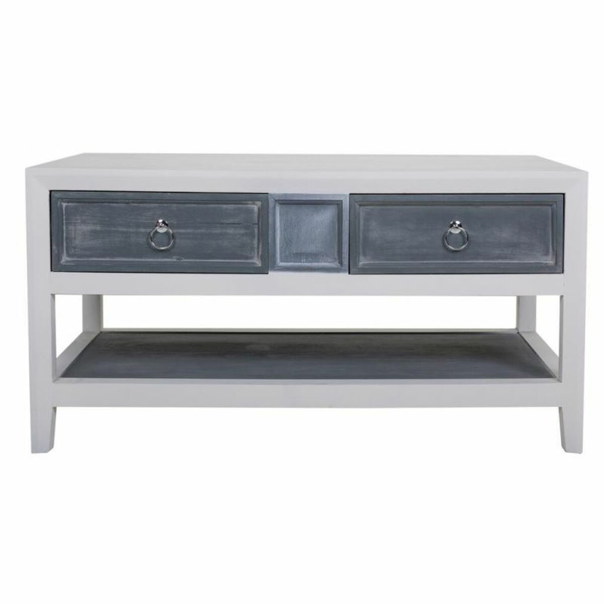 Mesa de Centro Alexandra House Living Blanco Gris 51 x 53 x 104 cm