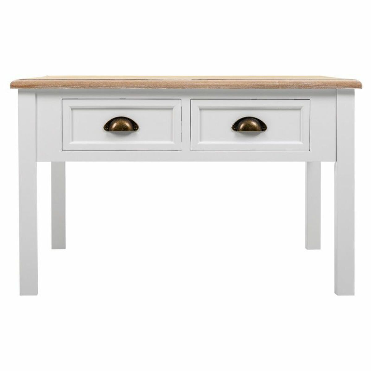 Mesa de Centro Alexandra House Living Blanco Marrón 80 x 50 x 80 cm