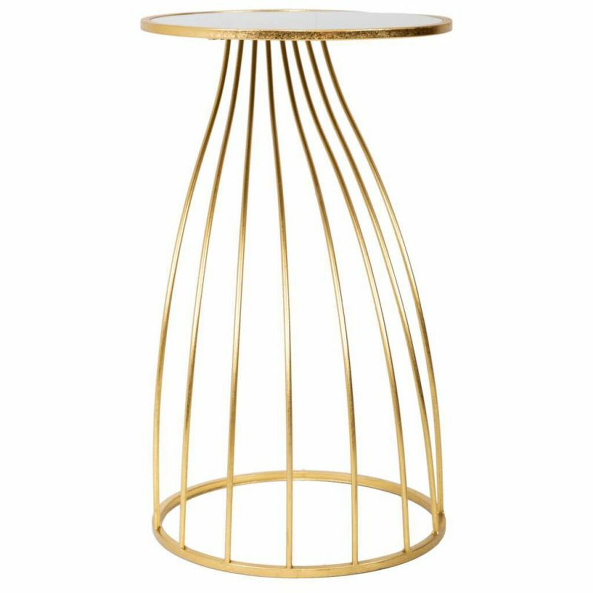 Mesa auxiliar Alexandra House Living Oro Vidrio 43 x 73 x 43 cm
