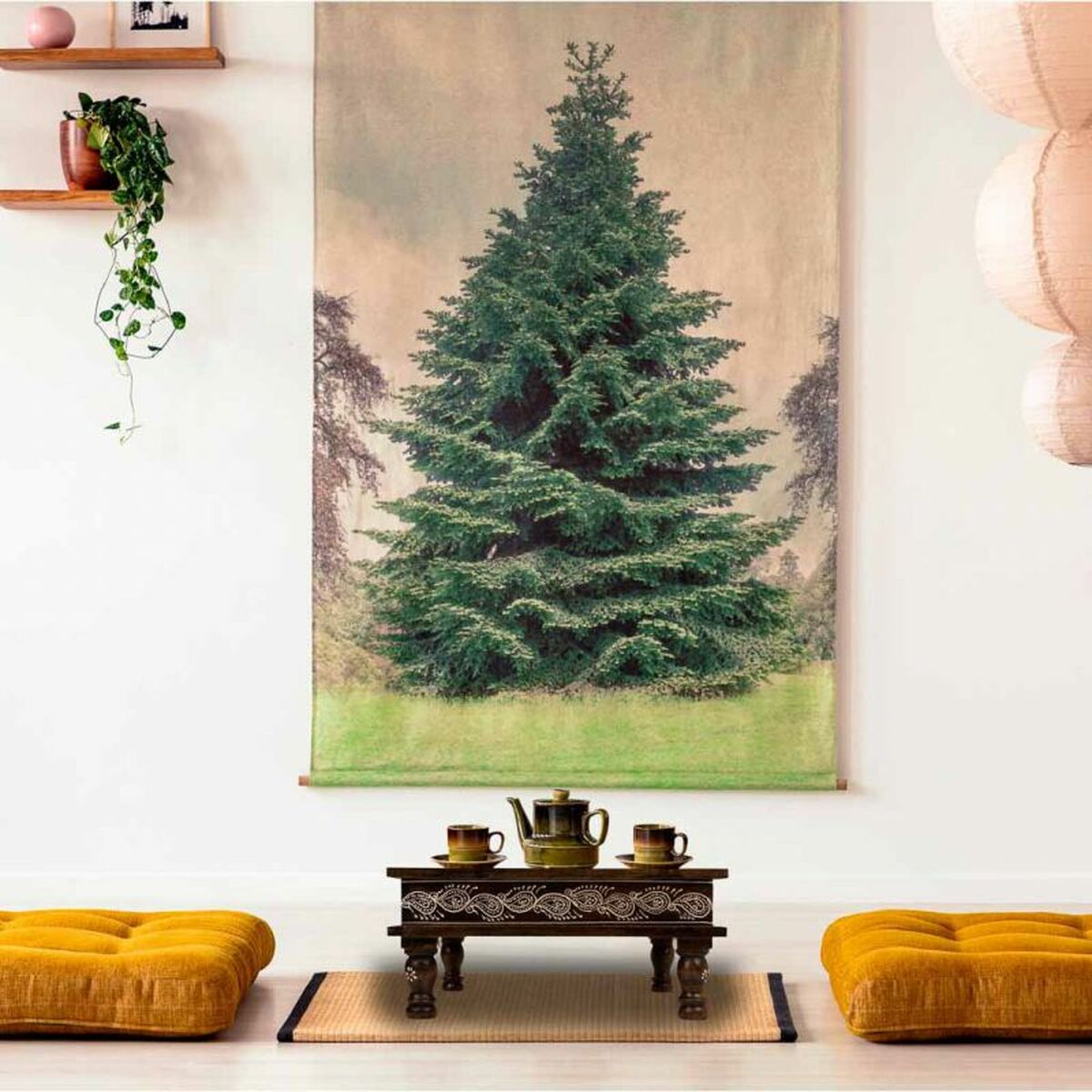 Mesa auxiliar Alexandra House Living Blanco 38 x 17 x 38 cm