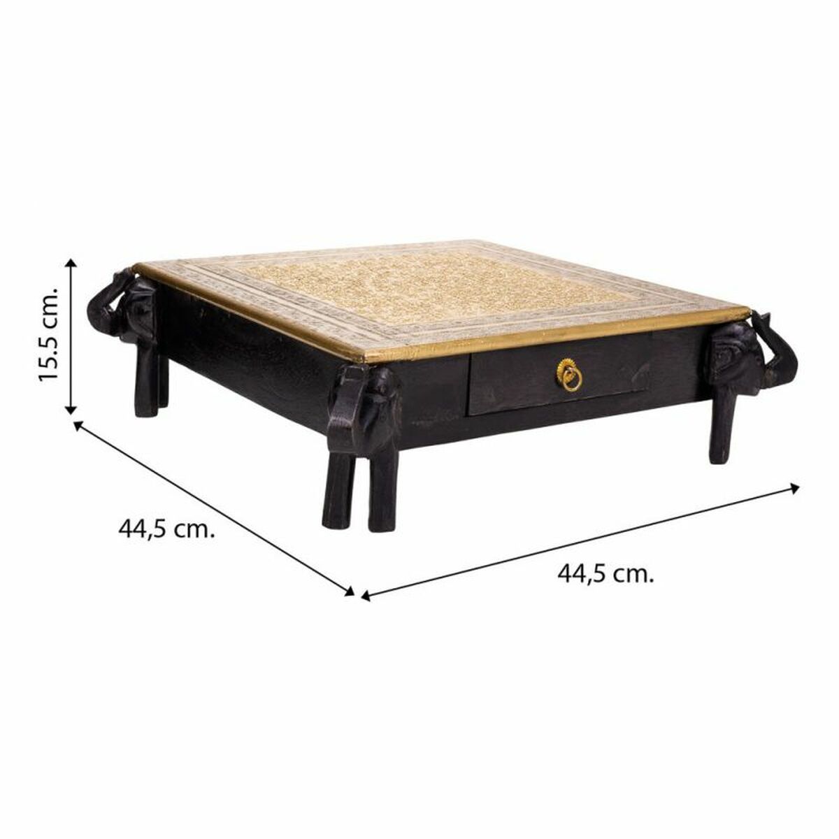 Mesa auxiliar Alexandra House Living Negro Dorado 44 x 15 x 44 cm