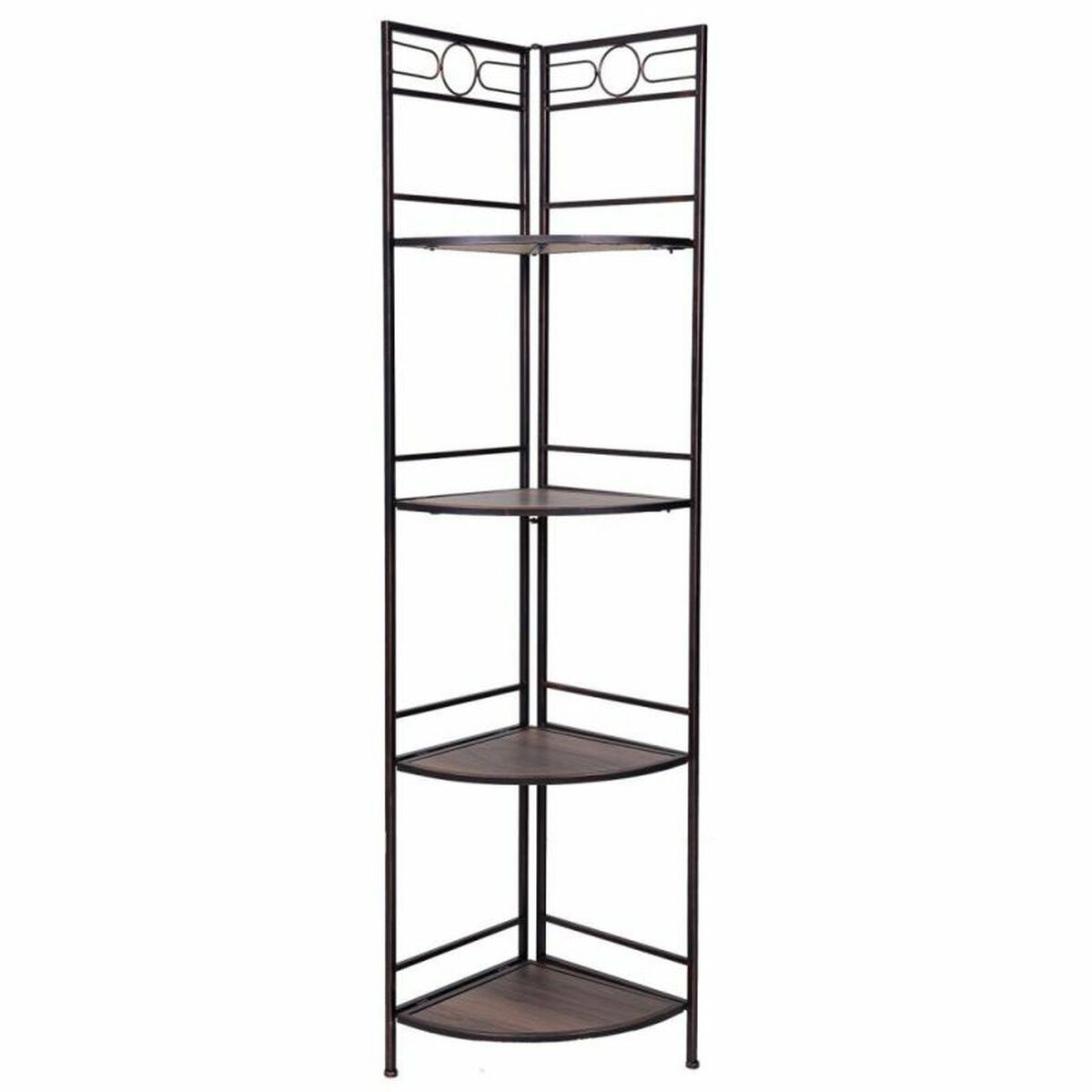 Estantería de Esquina Alexandra House Living Negro Dorado Metal Madera MDF 36 x 165 x 50 cm