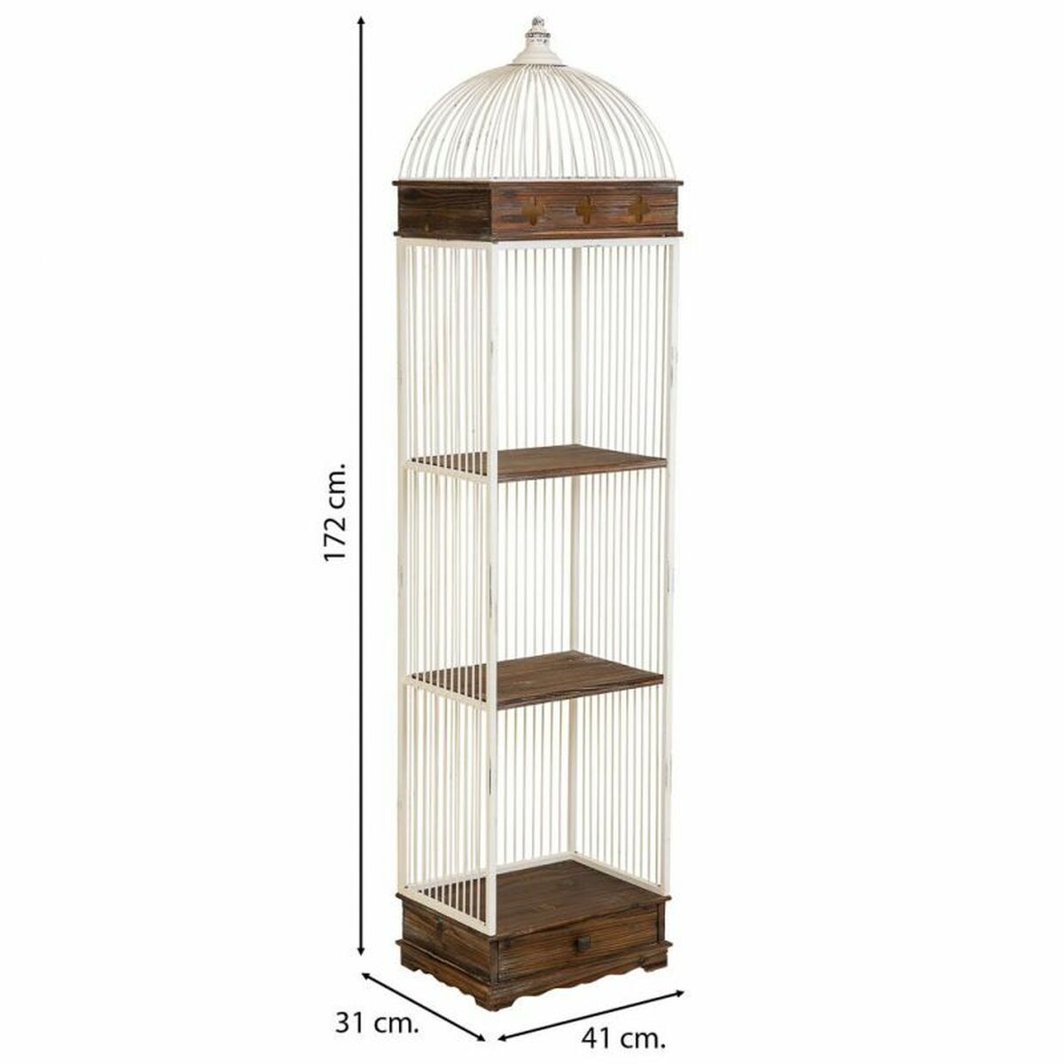 Estantería Alexandra House Living Blanco Metal Madera MDF 31 x 172 x 41 cm