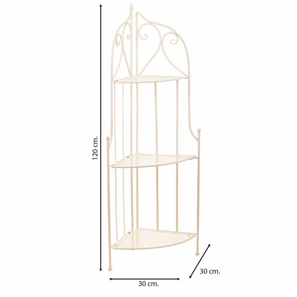 Estantería de Esquina Alexandra House Living Blanco Metal Hierro Forja 30 x 38 x 30 cm