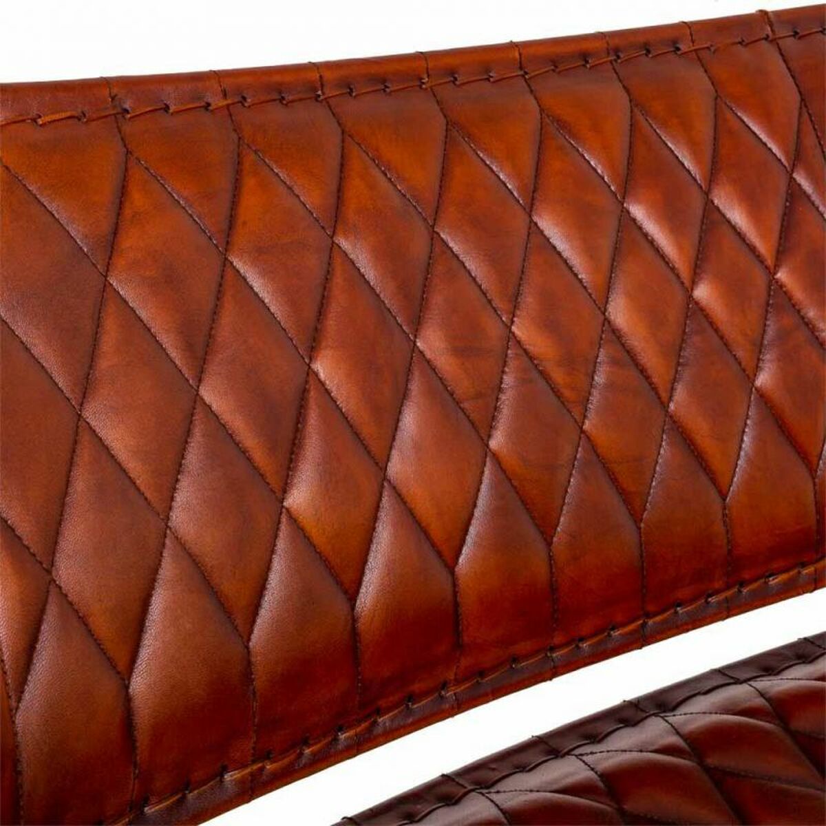 Banco Alexandra House Living Cuero Hierro Madera de mango 71 x 76 x 127 cm