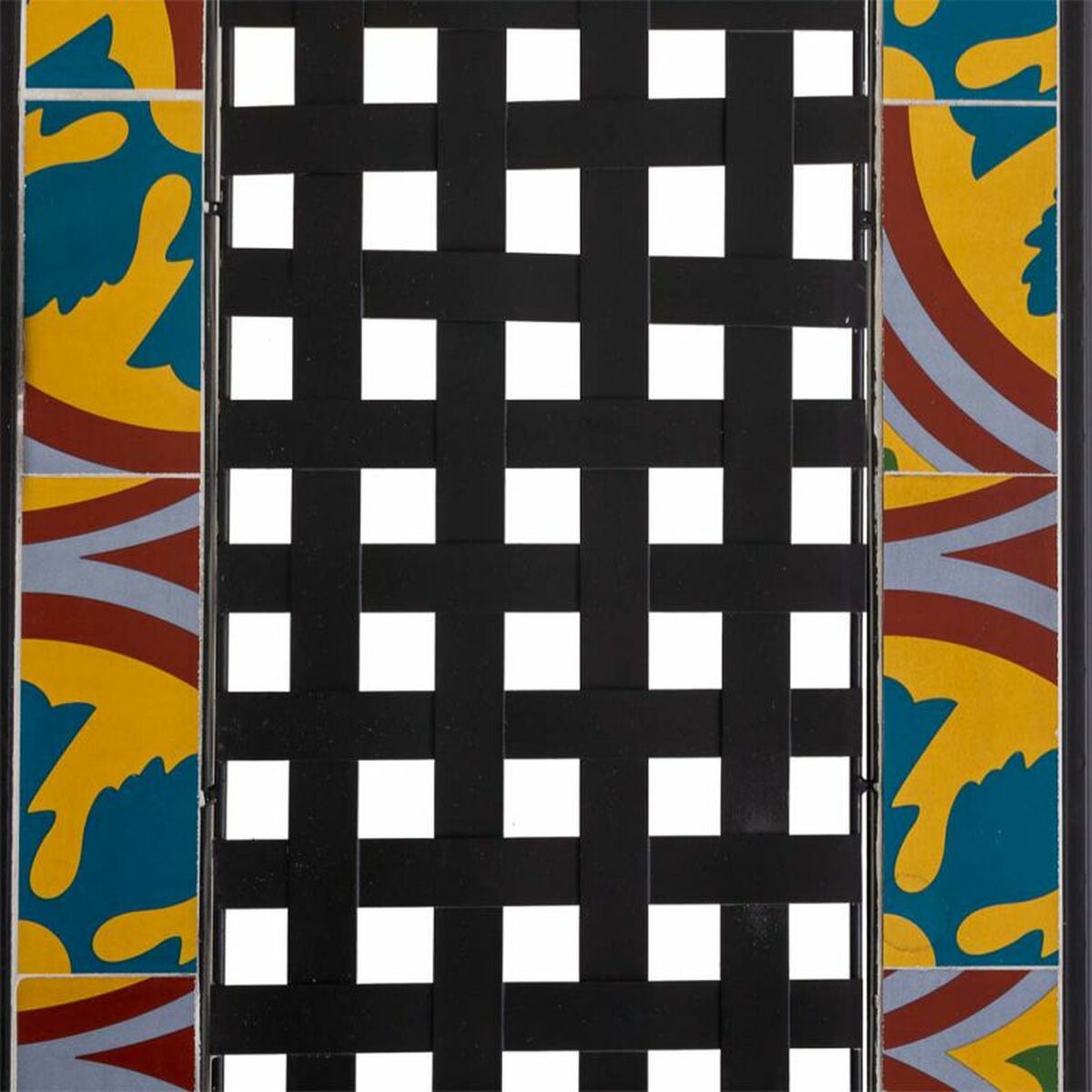 Banco Alexandra House Living Negro Hierro Azulejo 50 x 88 x 110 cm