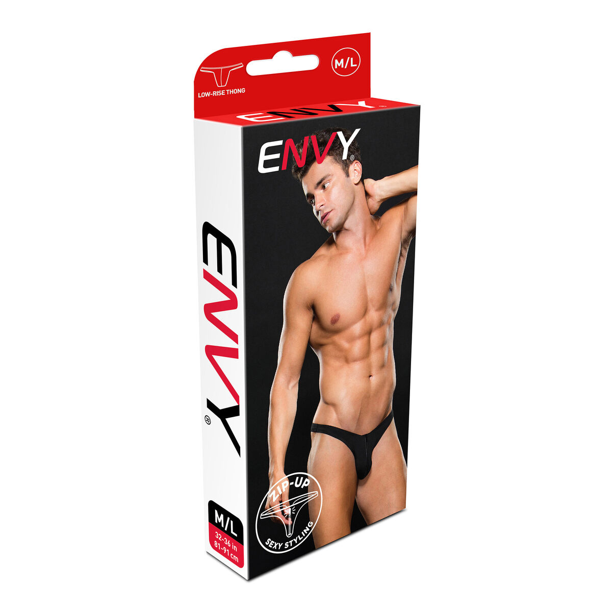 Tanga Envy Lowrise Zip Negro S/M