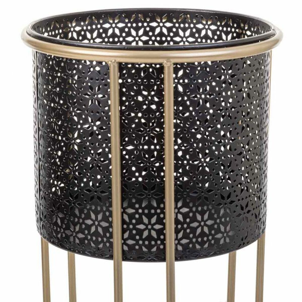 Set de Maceteros Alexandra House Living Negro Metal Hierro 26 x 150 x 26 cm 2 Piezas