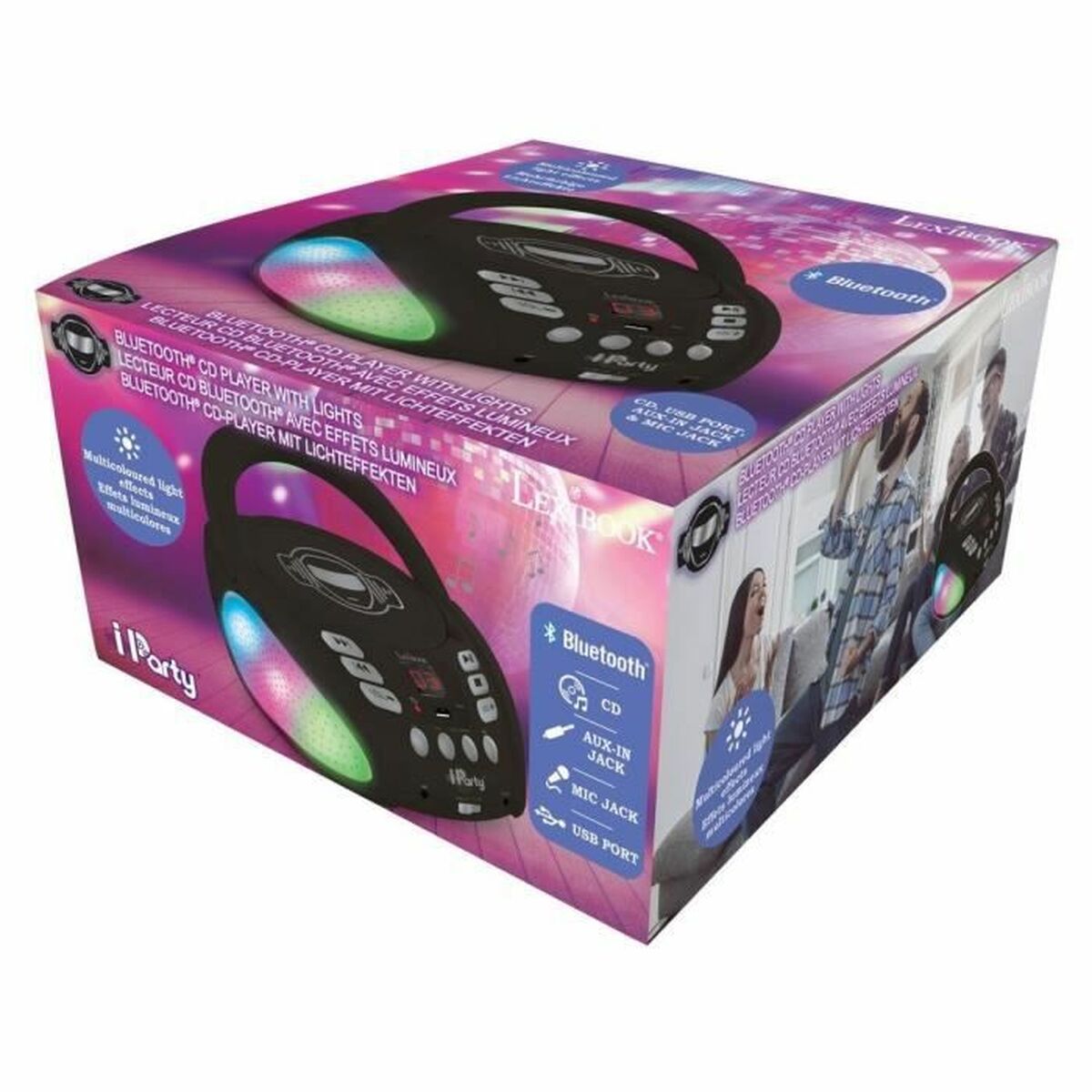 Reproductor CD/MP3 Lexibook iParty Bluetooth 5.0 Negro USB