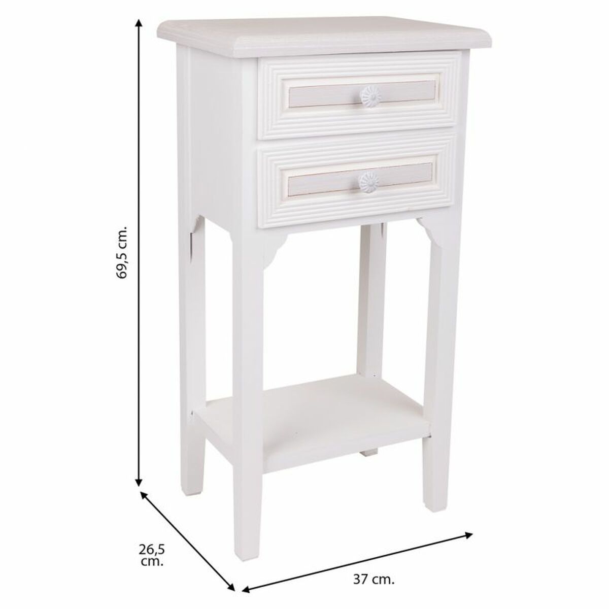 Mesita de Noche Alexandra House Living Blanco 26 x 69 x 37 cm