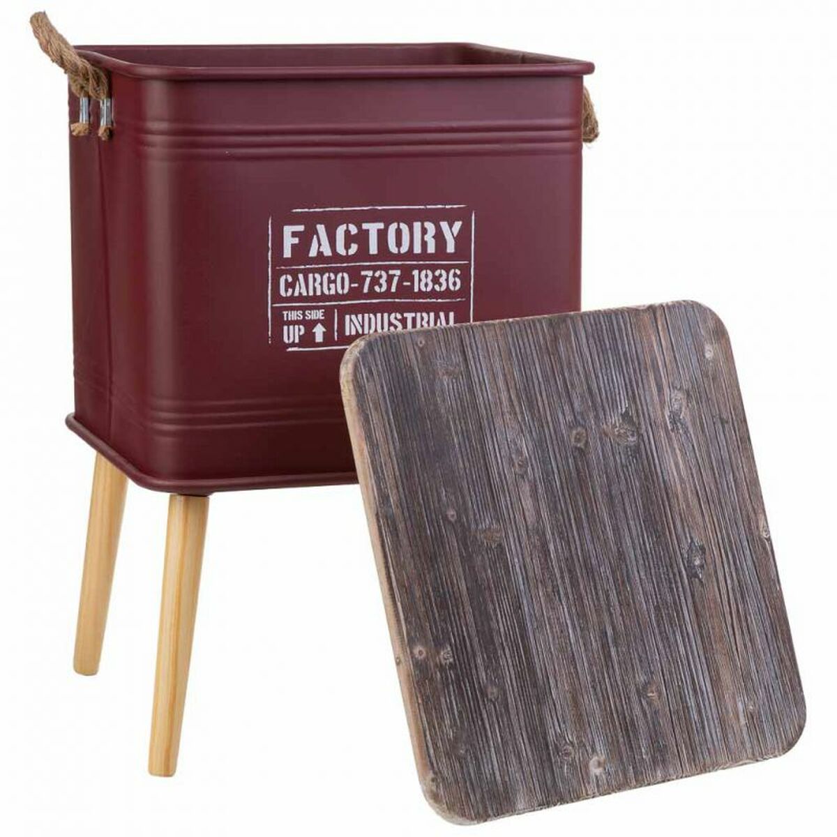 Mesita de Noche Alexandra House Living Rojo 41 x 41 x 61 cm