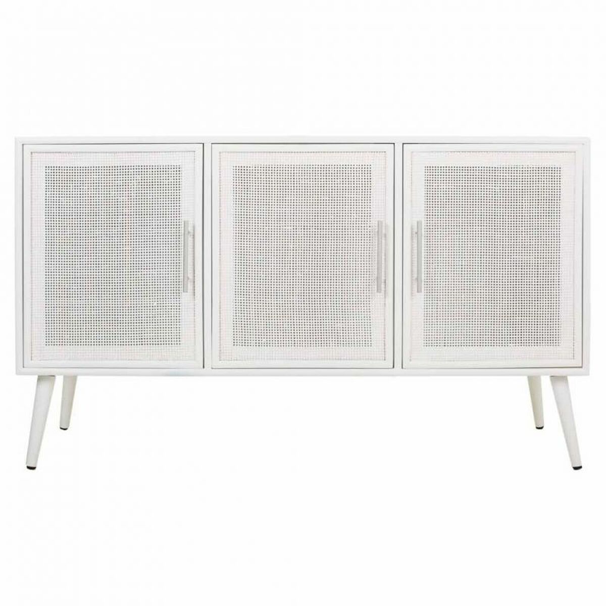 Aparador Alexandra House Living Blanco Plateado Bambú Madera MDF 41 x 71 x 120 cm