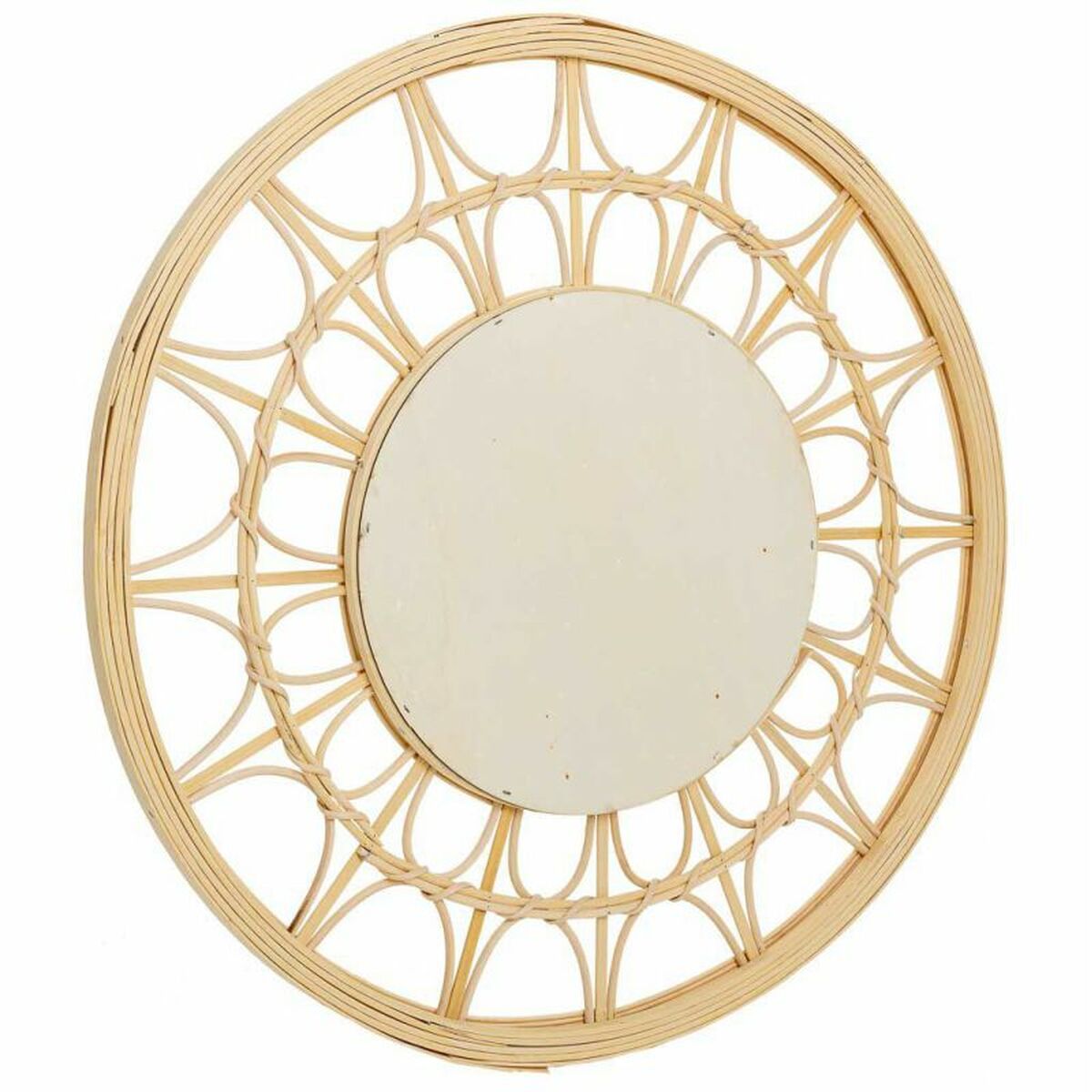 Espejo de pared Alexandra House Living Natural 56 x 2 x 56 cm Círculo