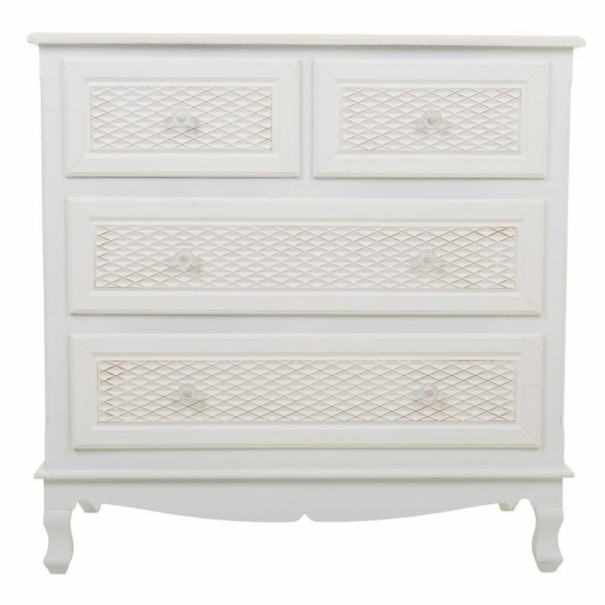 Cómoda Alexandra House Living Blanco Crema Metal Madera de pino Madera MDF 40 x 81 x 80 cm