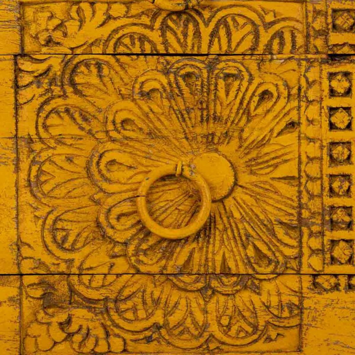 Cajonera Alexandra House Living Amarillo Hierro Madera de mango 40 x 100 x 45 cm