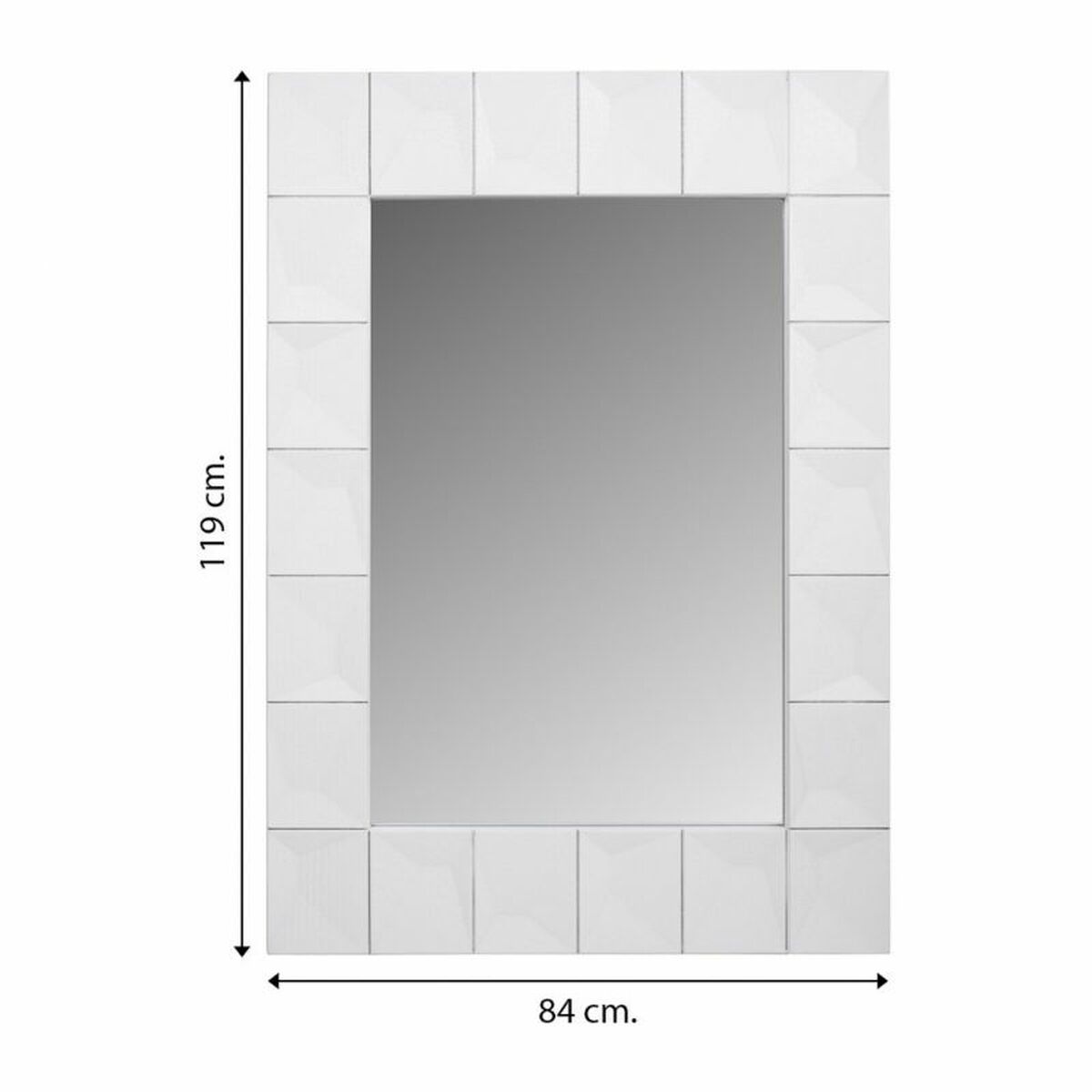 Espejo de pared Alexandra House Living Blanco 4 x 119 x 84 cm Rectangular