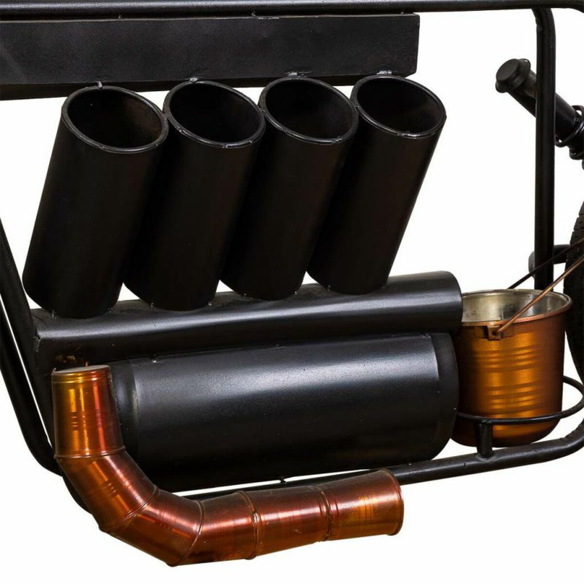 Barra botellero Alexandra House Living Drive Negro Dorado 42 x 86 x 183 cm