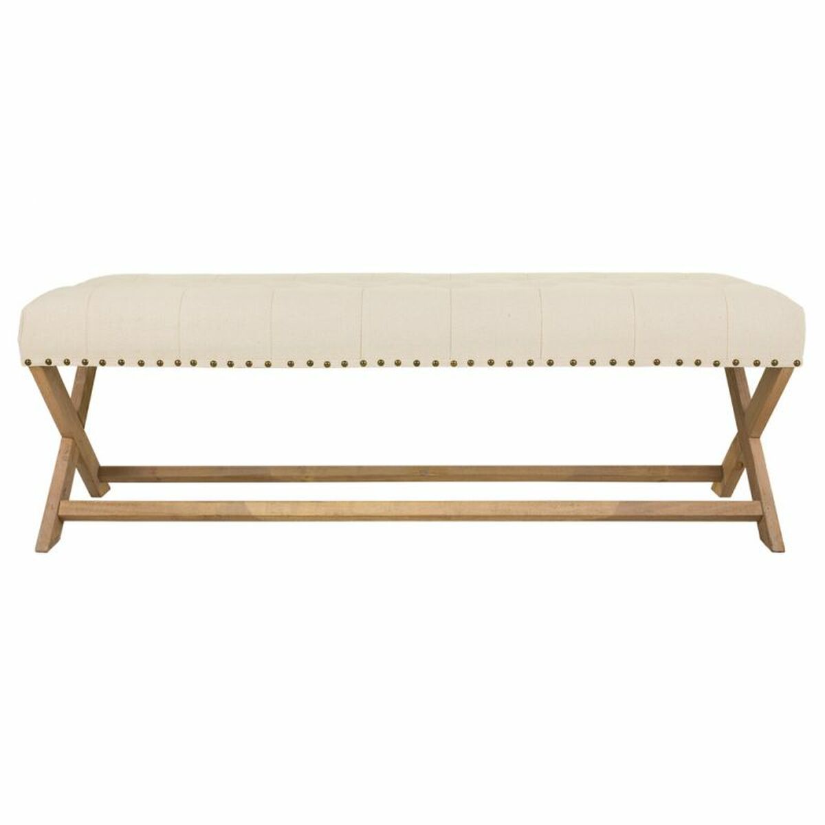 Banqueta Alexandra House Living Crema Goma Madera 46 x 45 x 130 cm