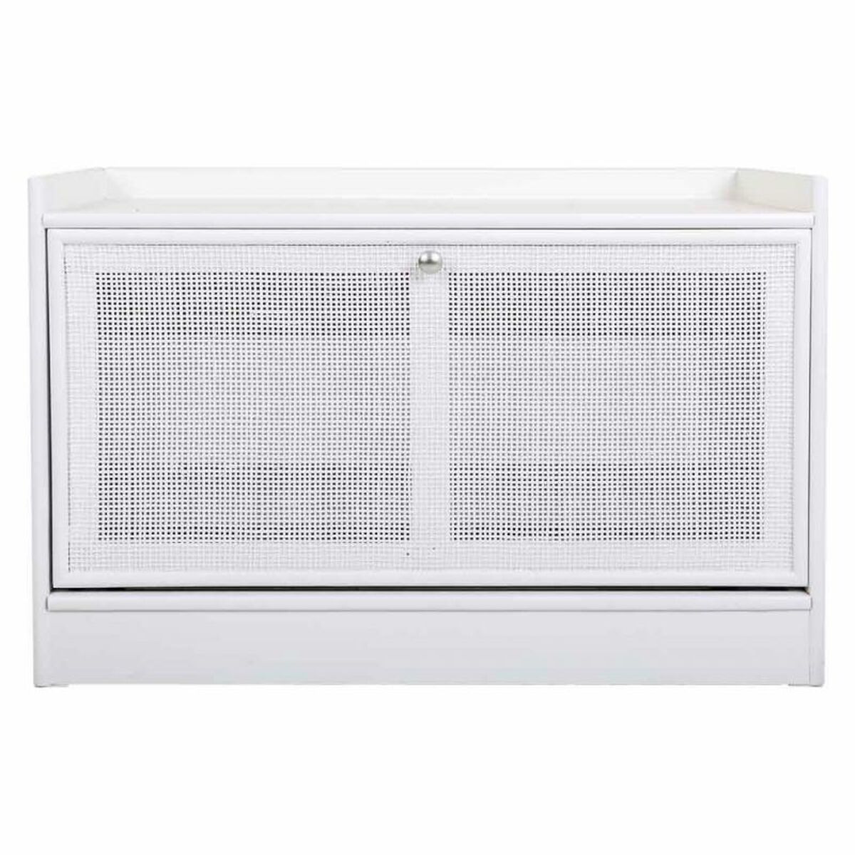 Banqueta Alexandra House Living Plateado Madera MDF 38 x 53 x 80 cm Zapatero