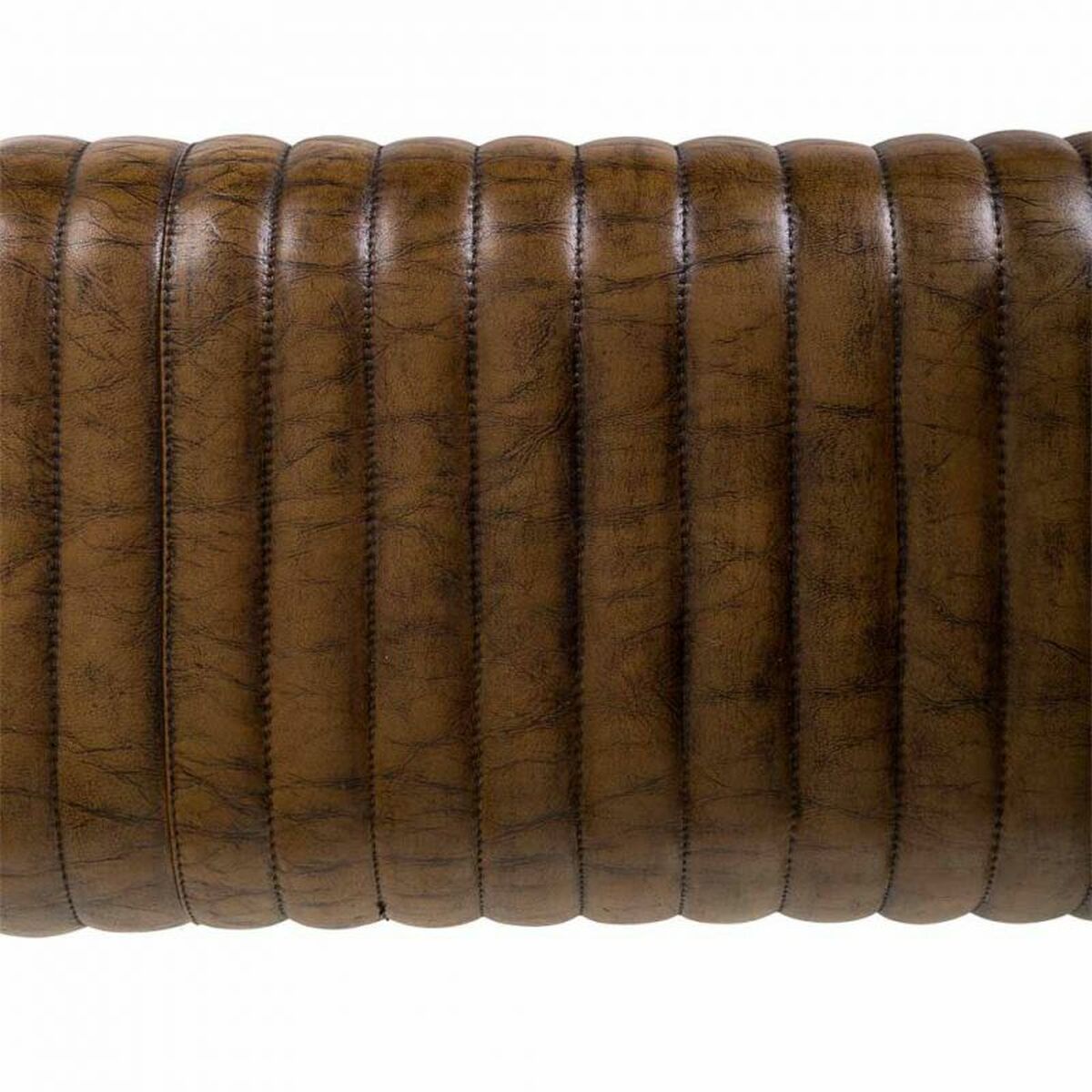 Banqueta Alexandra House Living Marrón Natural Cuero Madera de mango 35 x 76 x 120 cm