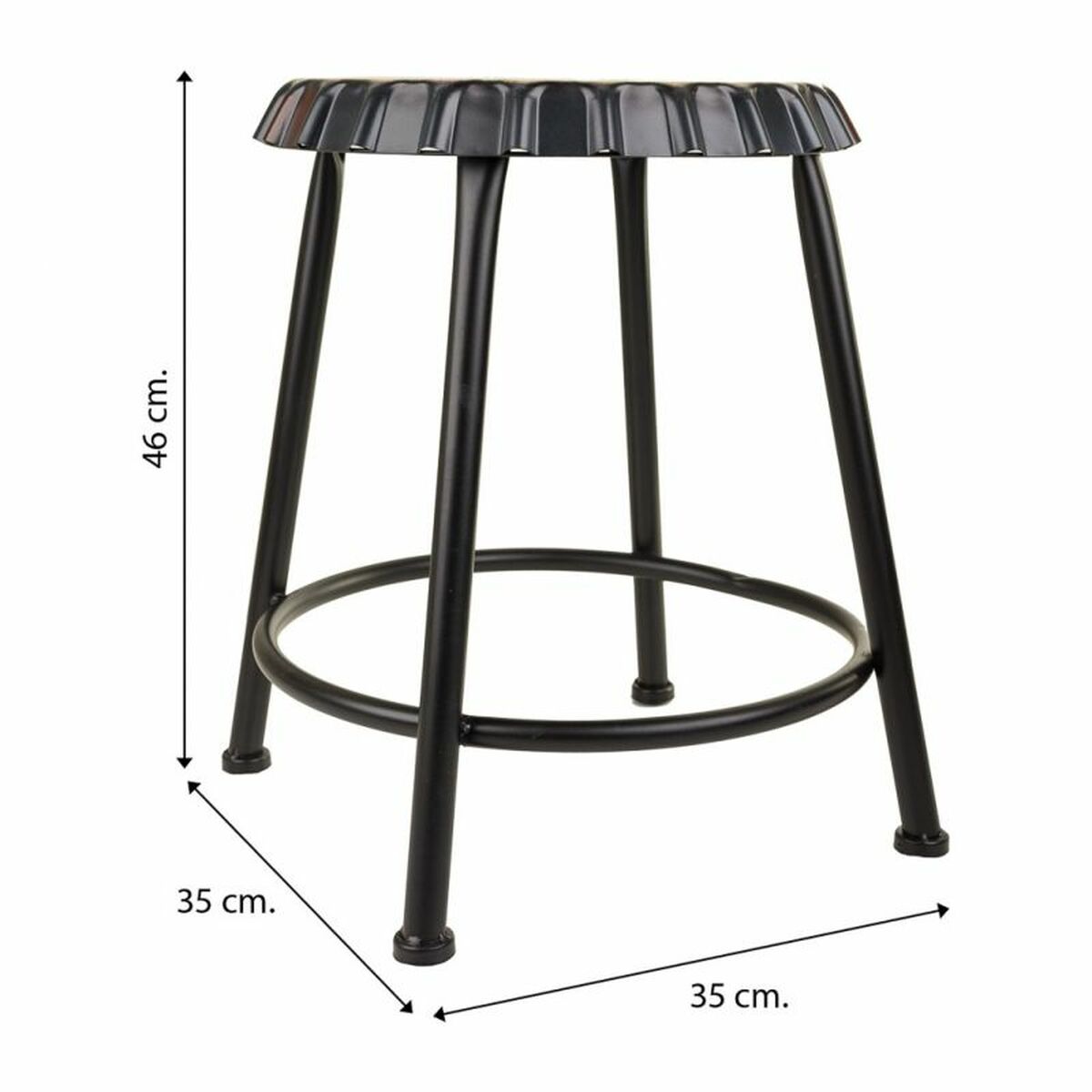 Taburete Alexandra House Living Metal Hierro 35 x 46 x 35 cm