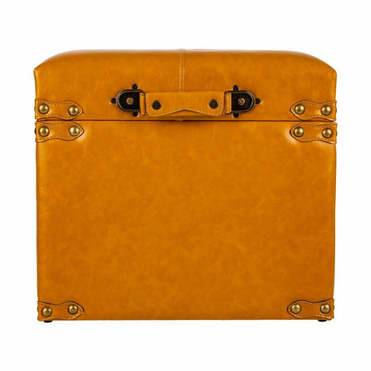 Taburete Alexandra House Living Amarillo Poliuretano Madera MDF 38 x 35 x 38 cm