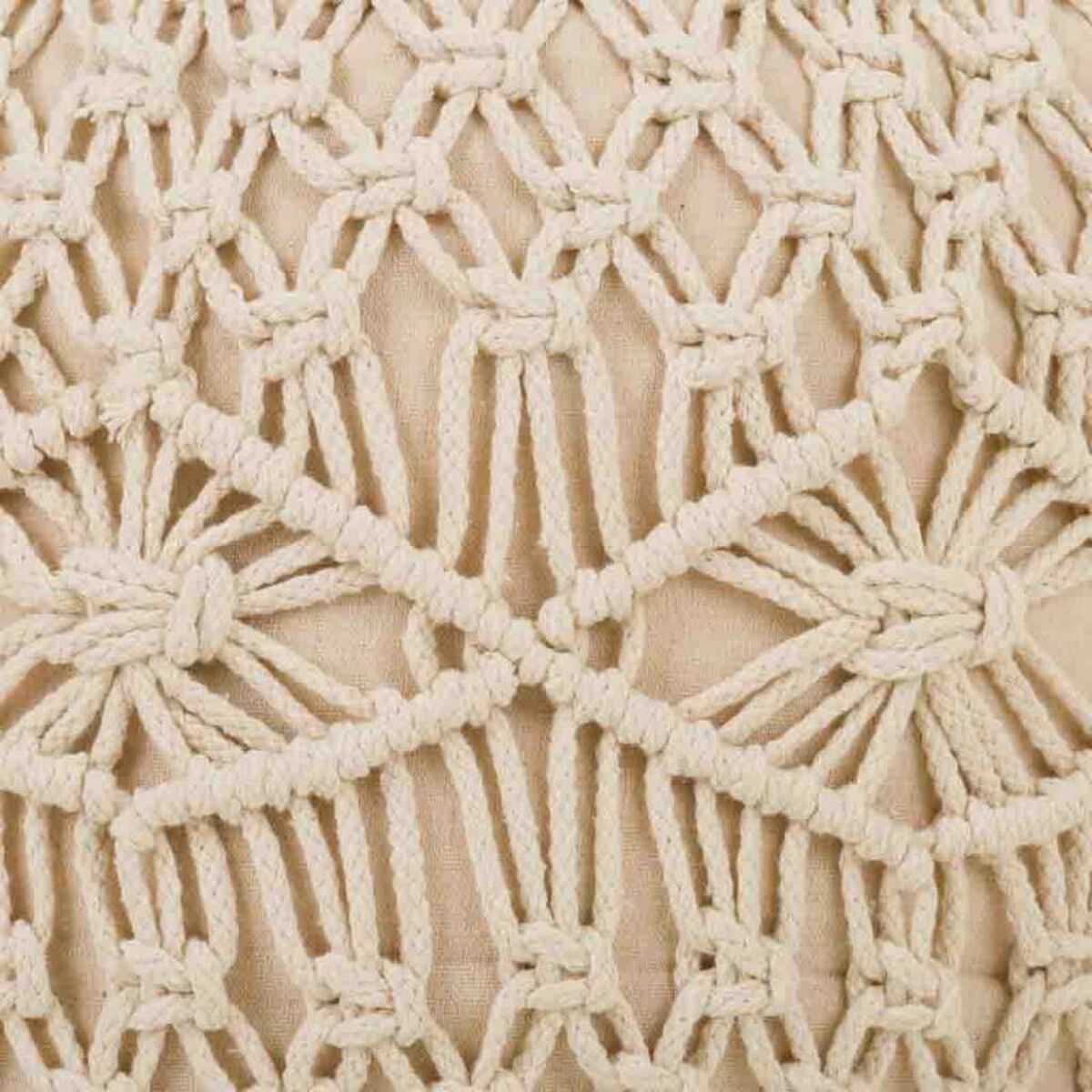 Puff Alexandra House Living Crema Bambú Esponja Madera MDF 50 x 30 x 50 cm