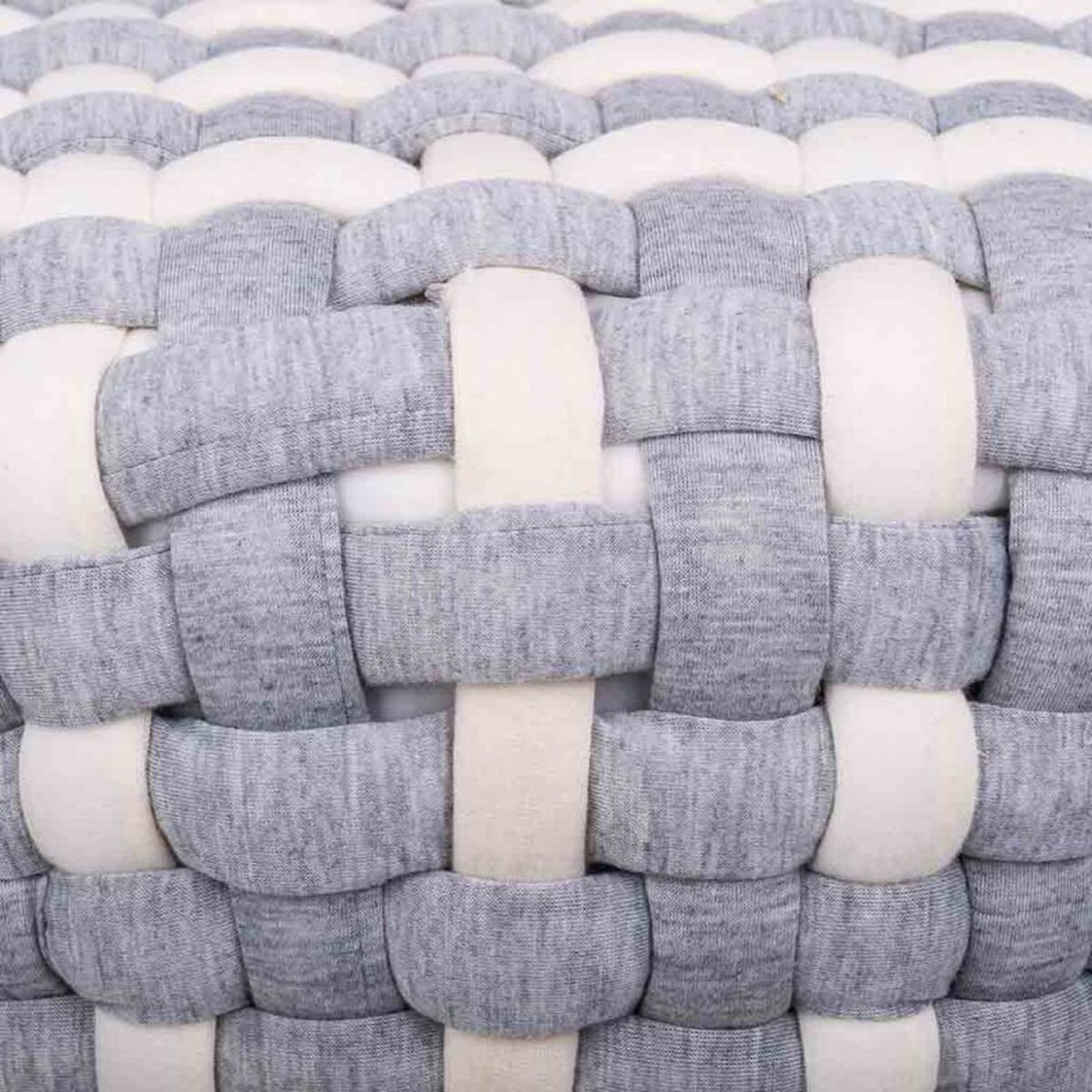 Taburete Alexandra House Living Blanco Gris Bambú Esponja Madera MDF 40 x 36 x 40 cm