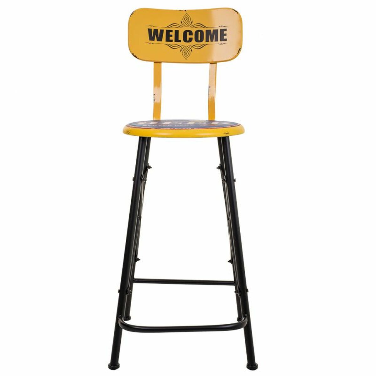 Taburete Alexandra House Living Amarillo Hierro 40 x 100 x 46 cm