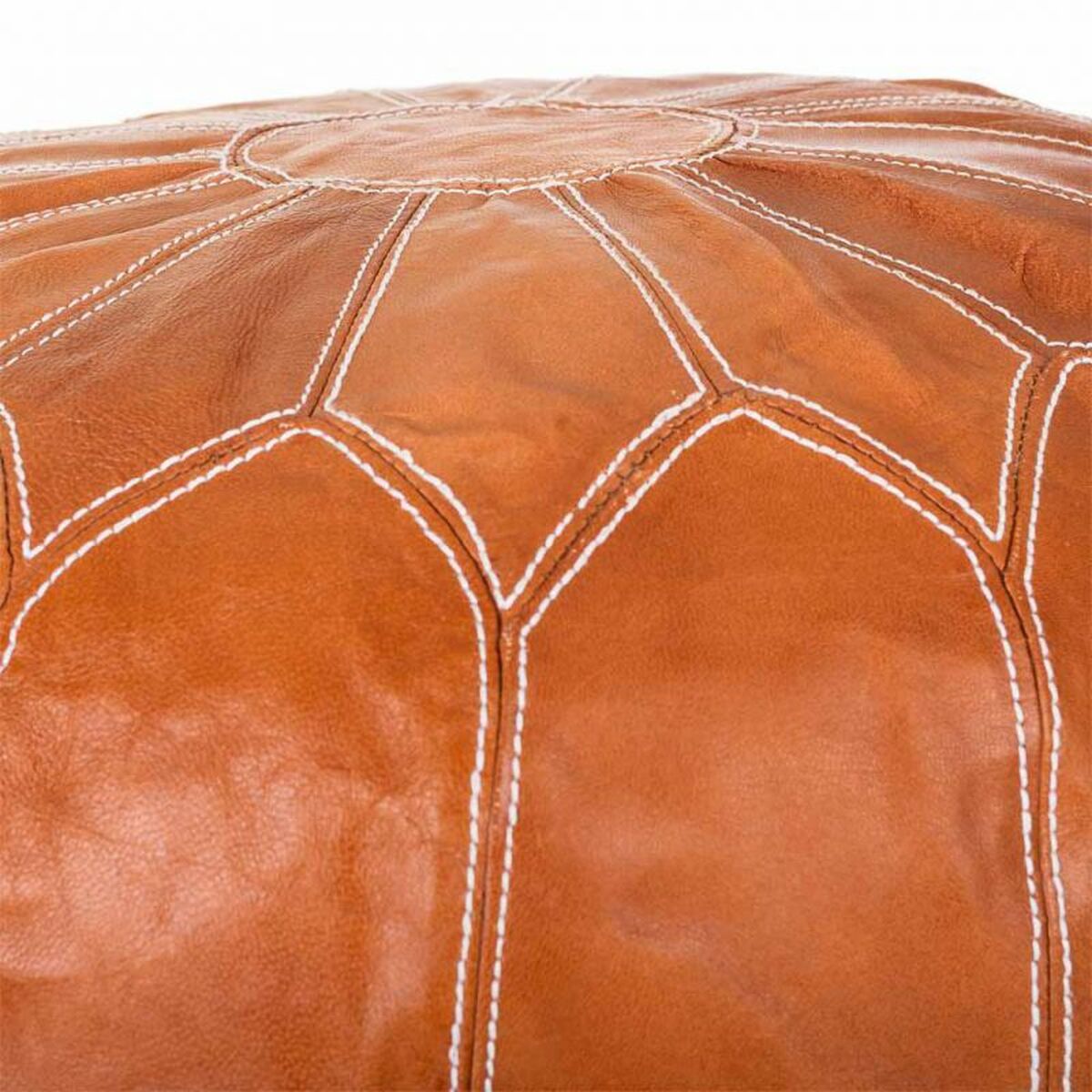 Puff Alexandra House Living Marrón claro Cuero 48 x 35 x 48 cm