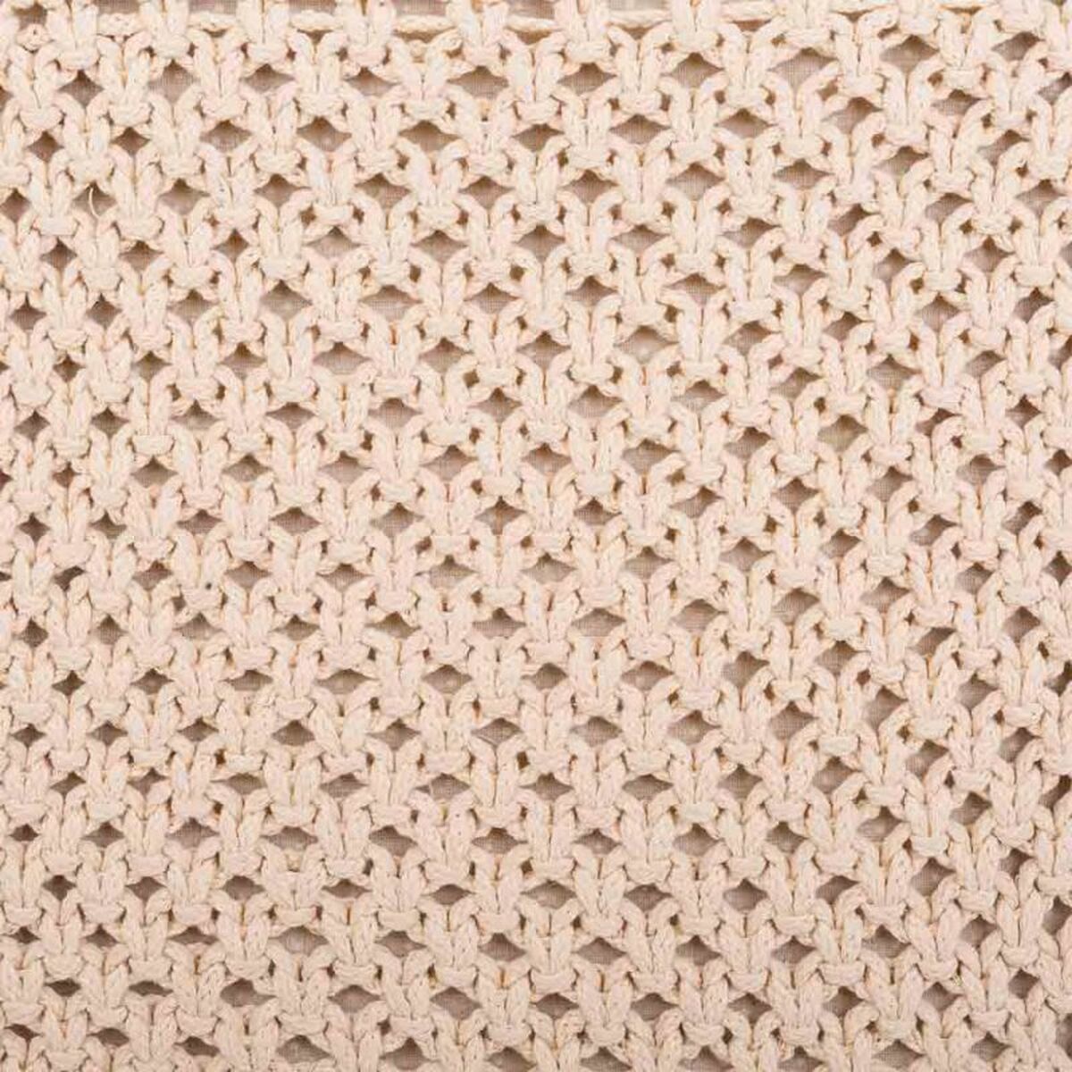 Taburete Alexandra House Living Crema Bambú Esponja Madera MDF 45 x 45 x 45 cm