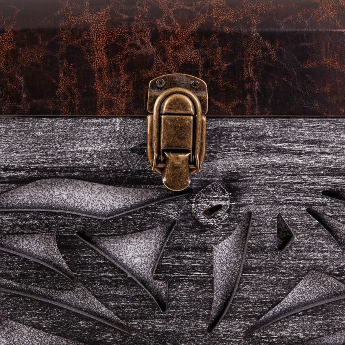 Taburete Alexandra House Living Marrón Poliuretano Madera MDF 35 x 40 x 35 cm