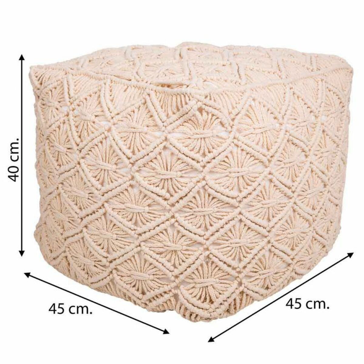 Puff Alexandra House Living Crema Poliestireno 45 x 40 x 45 cm