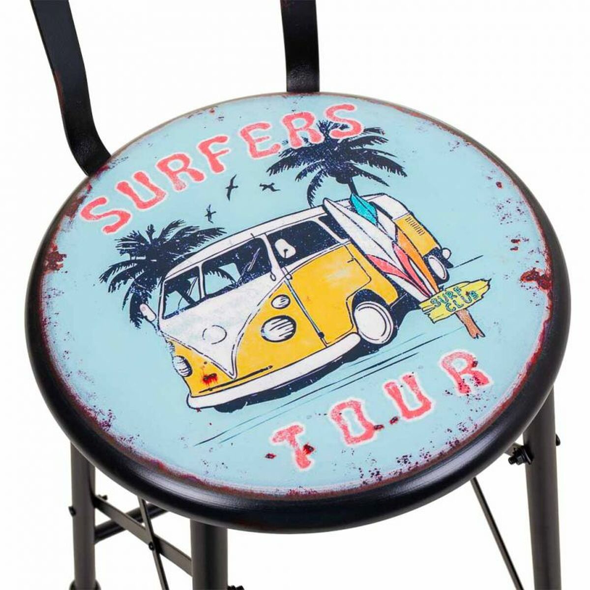 Taburete Alexandra House Living Negro Hierro 40 x 100 x 46 cm