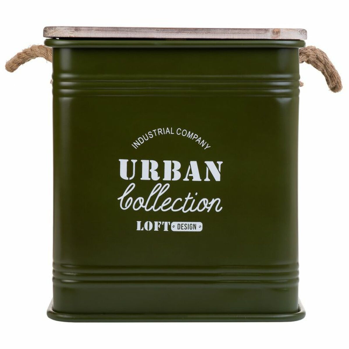 Taburete Alexandra House Living Verde Metal Cuerda Madera de abeto 36 x 36 x 39 cm