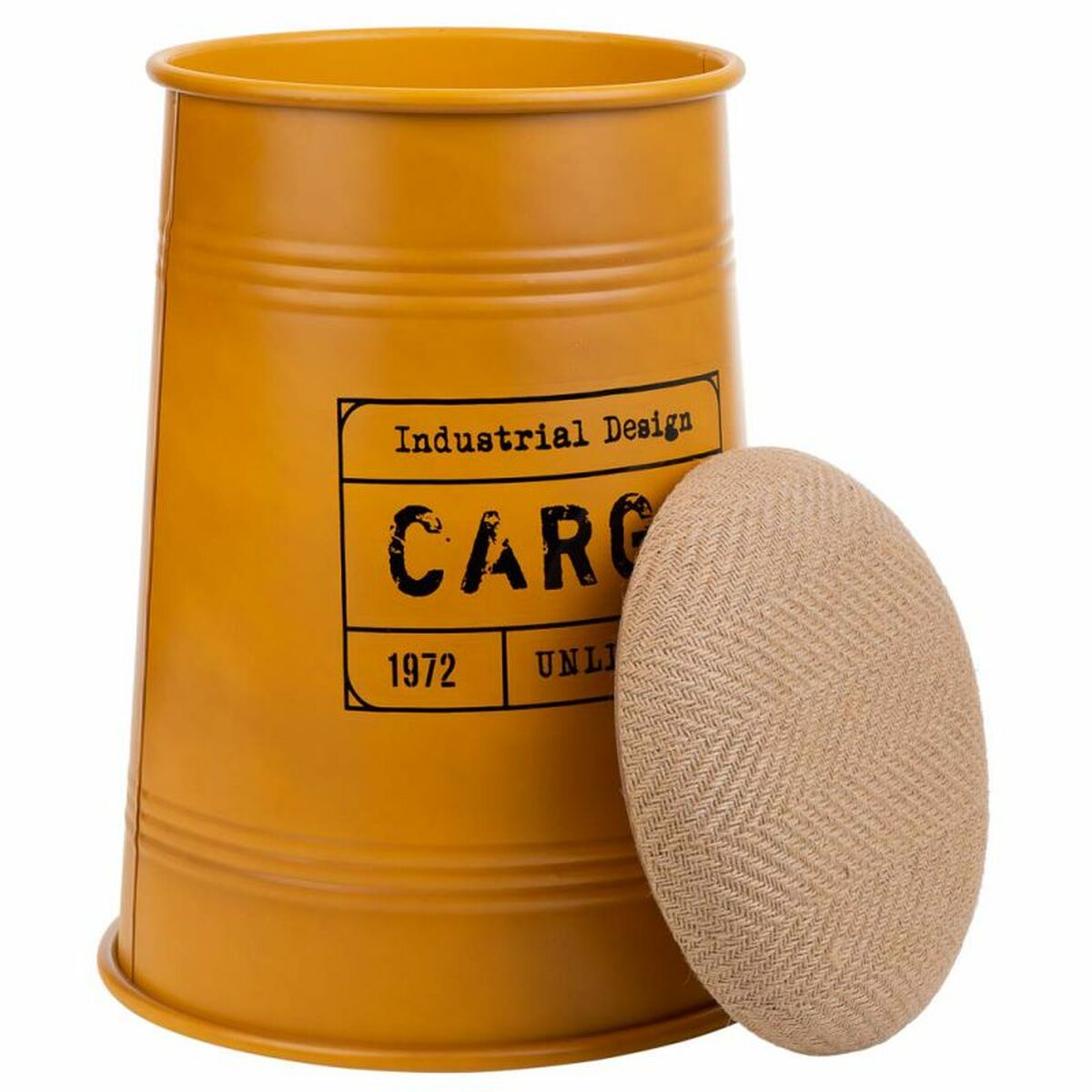 Taburete Alexandra House Living Naranja Arpillera Metal Esponja Madera MDF 47 x 27 x 33 cm