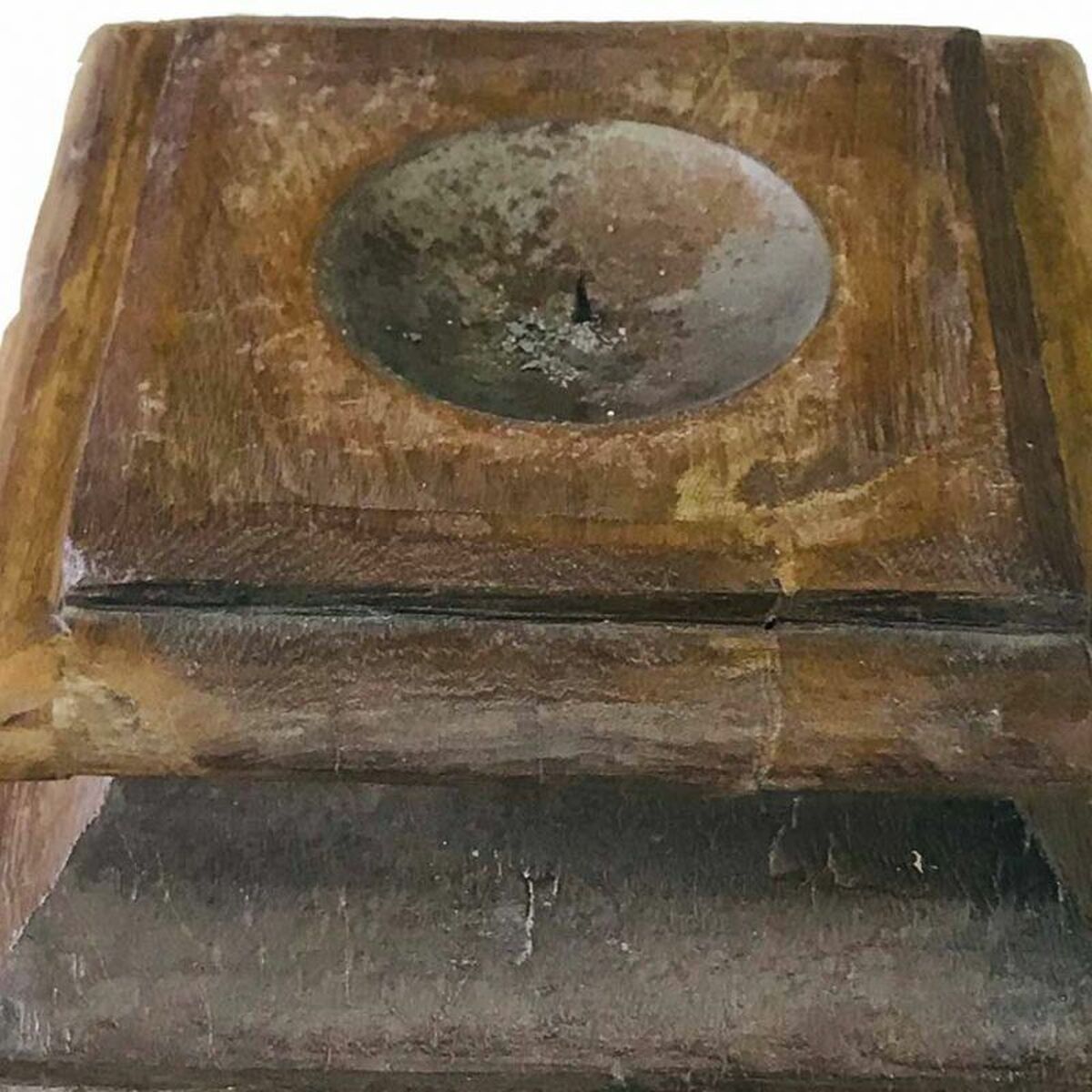 Candelero Alexandra House Living Madera Reciclada 28 x 22 x 28 cm