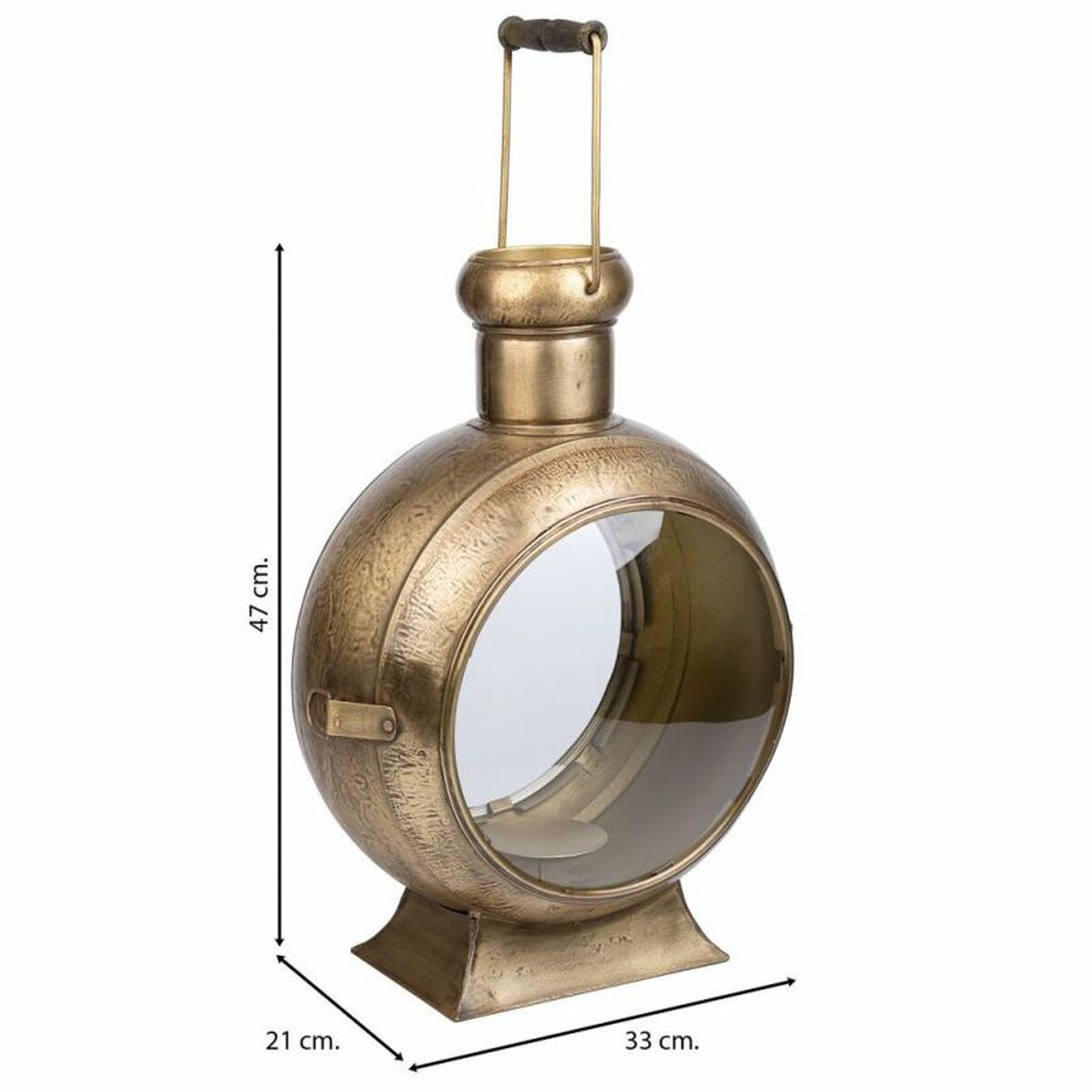 Candelero Alexandra House Living Dorado Metal Vidrio Hierro 21 x 47 x 33 cm