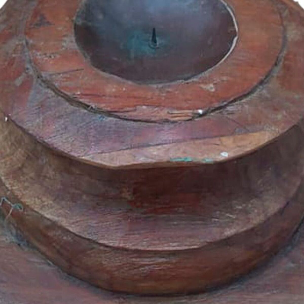 Candelero Alexandra House Living Marrón Madera Reciclada 26 x 23 x 26 cm