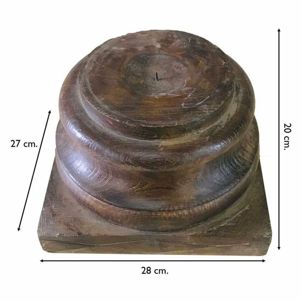 Candelero Alexandra House Living Madera Reciclada 27 x 20 x 28 cm