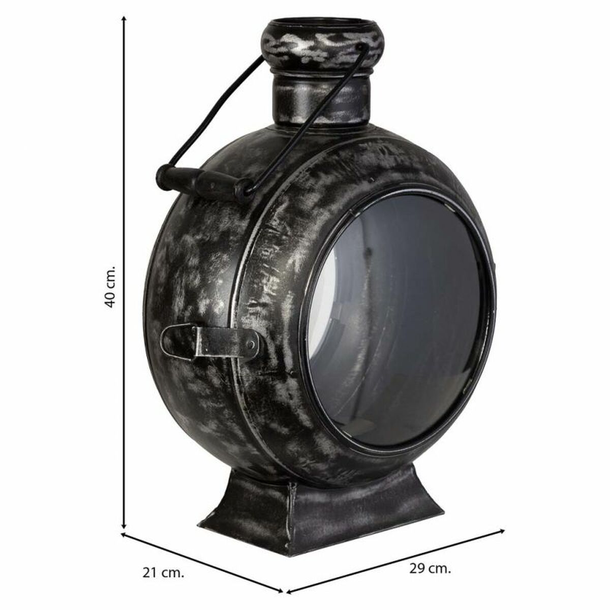 Candelero Alexandra House Living Negro Vidrio Hierro 21 x 40 x 29 cm