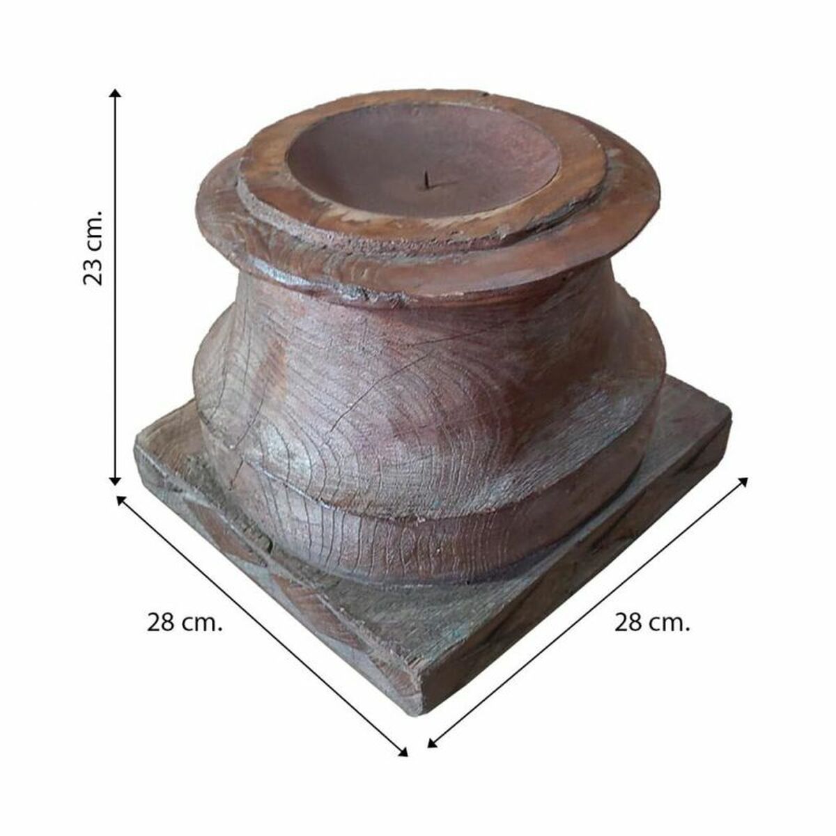 Candelero Alexandra House Living Marrón Acacia Madera de mango 28 x 23 x 28 cm