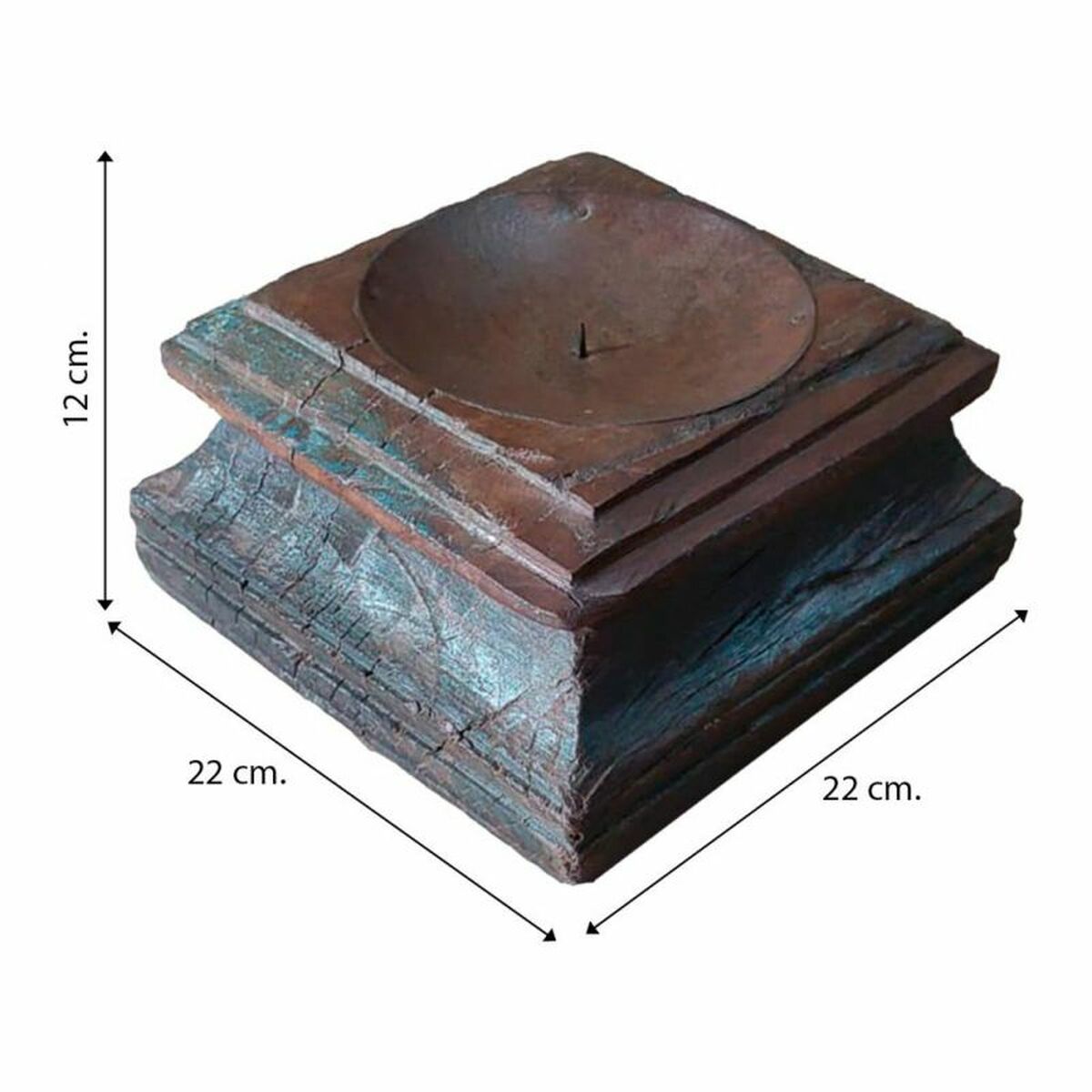 Candelero Alexandra House Living Marrón Acacia Madera de mango 22 x 12 x 22 cm