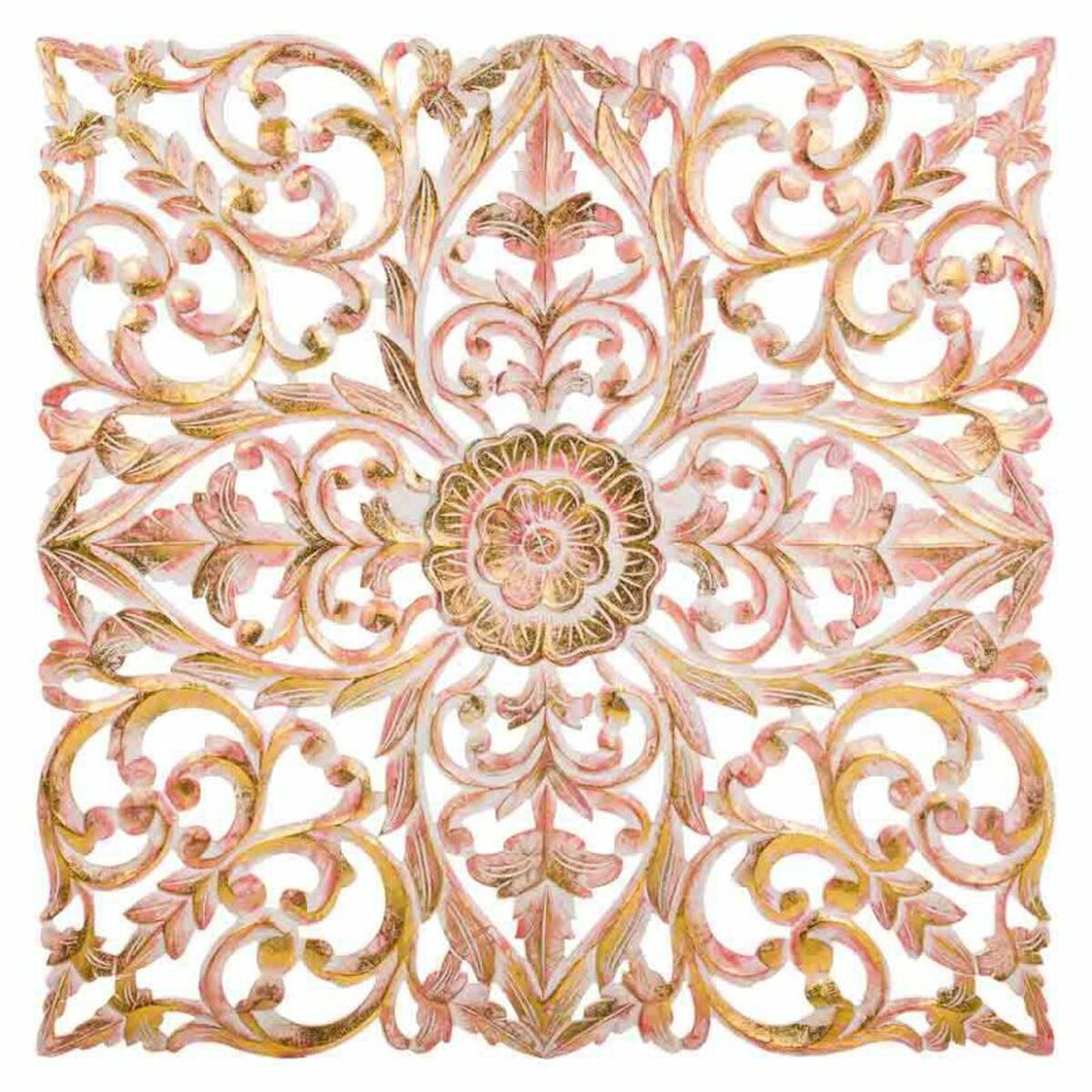 Decoración de Pared Alexandra House Living Blanco Madera MDF 2 x 90 x 90 cm