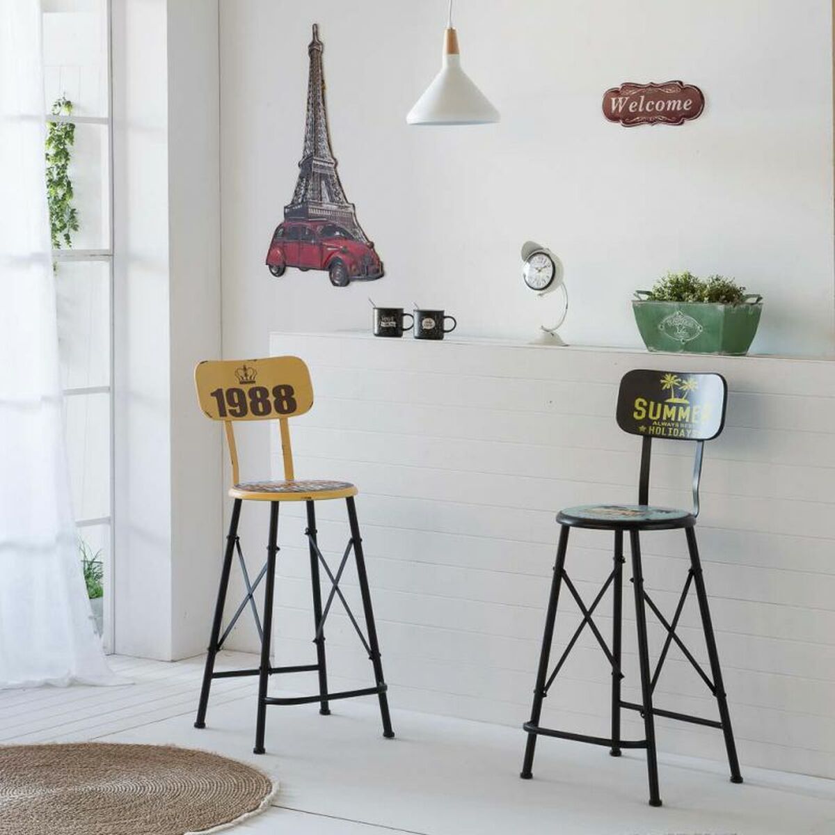 Placa de Pared Alexandra House Living Hierro 80 x 1 x 43 cm Torre Eiffel