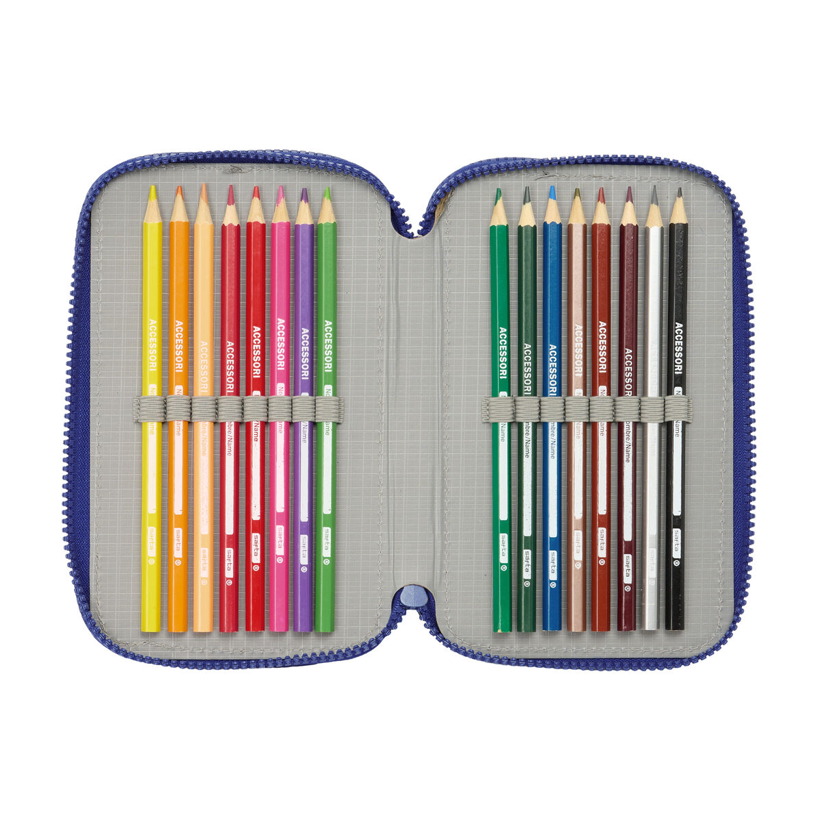 Plumier Triple F.C. Barcelona 24/25 Granate Azul marino 12,5 x 19,5 x 5,5 cm 36 Piezas