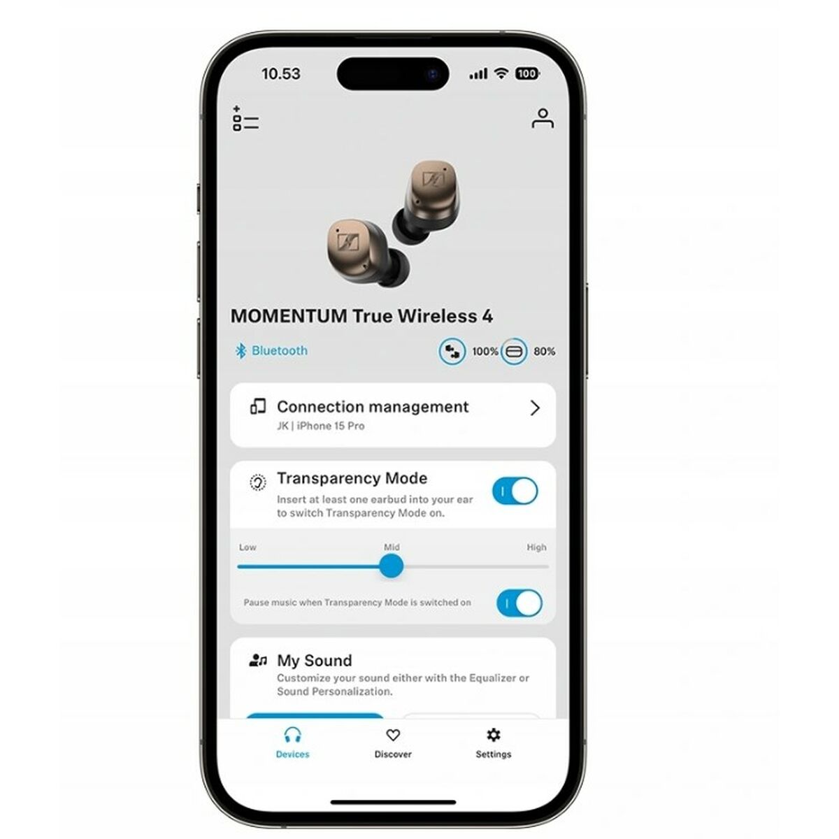 Auriculares in Ear Bluetooth Sennheiser Momentum True Wireless 4 Beige Bronce