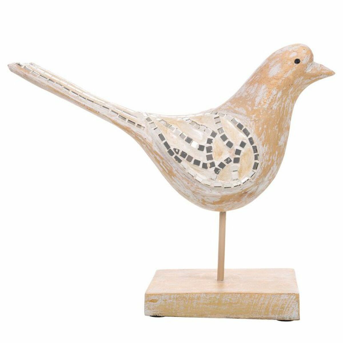 Figura Decorativa Alexandra House Living Blanco Natural Pájaro 26 x 12 x 30 cm